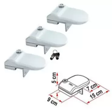 Kit de trois serrures FIAMMA SAFE DOOR FRAME blanches - Réf.