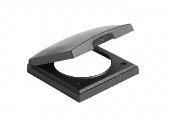 Cache prise 220V ligne BERKER en NOIR ANTHRACITE pour caravanes, camping-cars et camping-cars.