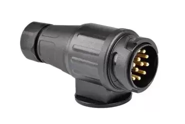 Fiche mâle PVC 13 pôles pour caravanes et remorques.