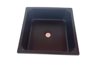 Évier carré noir 350x350x120mm pour caravanes, camping-cars et camping-cars.