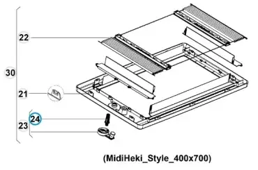 Pignon d'entraînement de remplacement pour puits de lumière Dometic Midi Heki Style 400x700 pour camping-cars, caravanes et camping-cars. Réf.82-4460000227