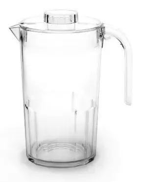 Pichet rétro polyvalent transparent de 1,5 litre avec couvercle en polycarbonate très résistant. Convient aux appareils électroménagers.