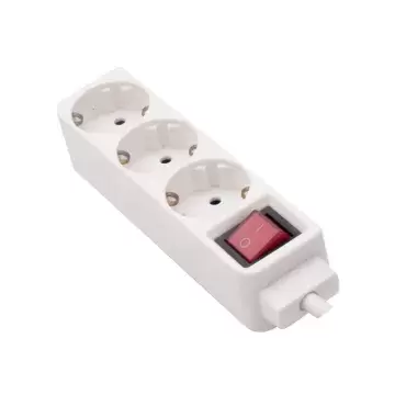 Rallonge à bases multiples avec 3 prises et interrupteur 230v/16a Câble de 3 mètres pour des usages multiples. Réf.LU-3011