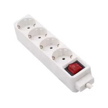 Rallonge à bases multiples avec 4 prises et interrupteur 230v/16a Câble de 3 mètres pour des usages multiples. Réf.LU-3012