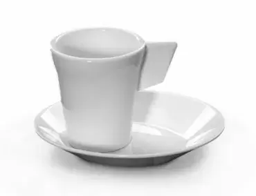Tasse à expresso 9cl avec plaque en polycarbonate blanc très résistante. Convient aux appareils électroménagers.