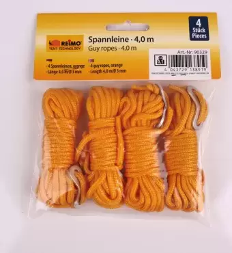 Cordes polyvalentes en jaune 4 pièces de 4m de long 