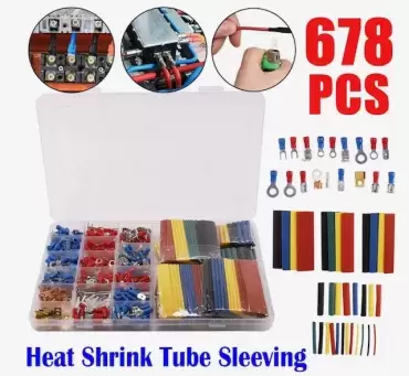 Boîte de 678 pièces de cosses et manchon thermorétractable coloré, idéal pour les automobiles, caravanes, camping-cars, camping-cars et 4x4 terrestres.
