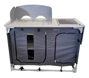 Table de cuisine avec évier intégré et pare-vent applications multiples