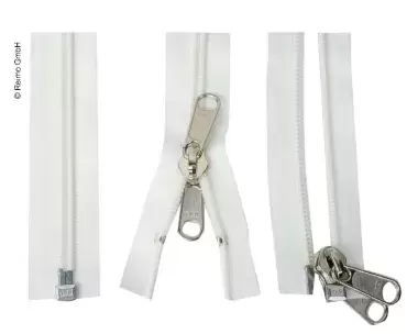 Fermeture éclair blanche de remplacement avec double tirette réversible 163 cm