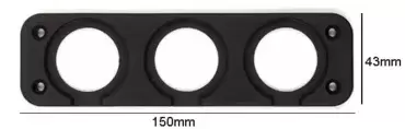 Cadre triple pour prises USB, voltmètres, etc. pour caravanes, camping-cars et camping-cars.