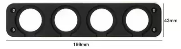 Cadre quadruple pour prises USB, voltmètres, etc. des caravanes, camping-cars et camping-cars.