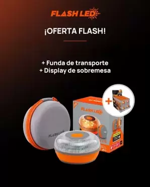 Lampe de secours Flash Led V16 géolocalisable avec connectique incluse jusqu'à 2038 + étui de protection CADEAU.
