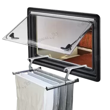 Corde à linge télescopique ExtraHome avec bras réglables pour caravanes, camping-cars et camping-cars.