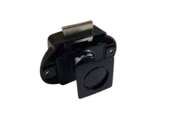 Serrure de porte avec contour de bouton carré en noir mat pour caravanes. camping-cars et caravanes.