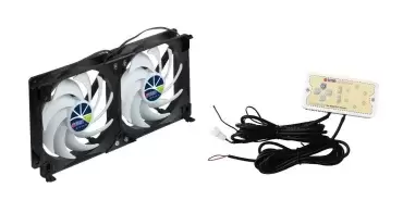 Kit de deux ventilateurs automatiques de réfrigérateur TITAN 9 cm à installation facile pour caravanes, camping-cars et camping-cars.