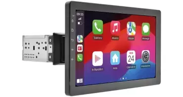 Système de musique multimédia sans fil Apple CarPlay et Android Auto 1 Din avec écran tactile 10,1″ pour camping-cars et caravanes.