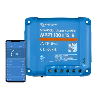 Régulateur solaire VICTRON Energy SmartSolar MPPT 100/15 pour camping-cars et caravanes.