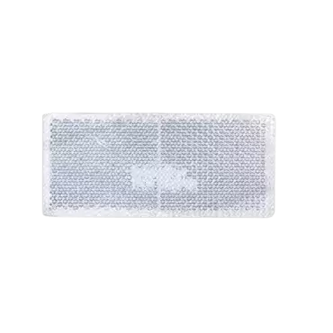 Catadioptrique adhésif rectangulaire mesurant 90x40 mm de couleur blanche pour signalisation.