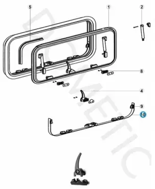 Ruban de rechange d'origine pour fenêtre coulissante Dometic S7 900X450 pour camping-car, caravane et camping-car.