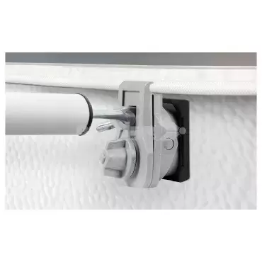 Support de fixation pour auvents de caravane à installer sans vis sur le côté de la caravane.