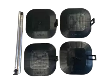 4 bases de rechange d'origine, cales avec tige de positionnement pour pieds de levage électriques de camping-cars et caravanes.