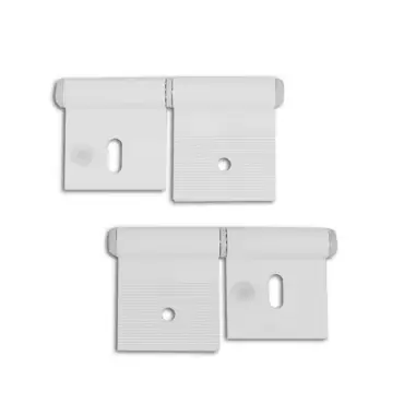 Recambio Kit 2 Bisagras de aluminio color blancas para puertas y arcones de caravanas, autocaravanas y camper.