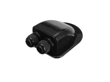 Pasamuros negro 2 entradas para kit solar de caravanas, autocaravanas y camper.