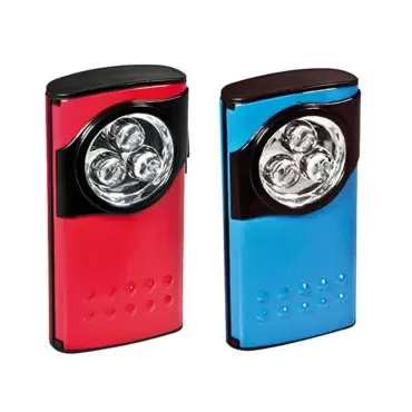 Lampe torche ROUGE type PETAC 3 Led à piles, camping caravaning, 4x4 terrestre.