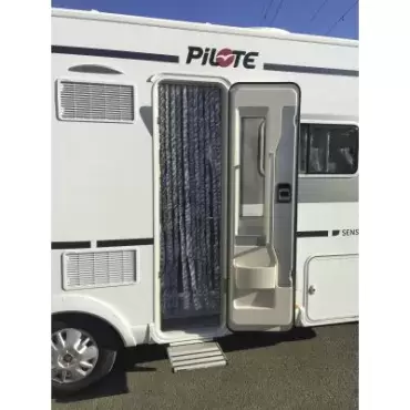 Rideau de porte String Gris Blanc 60x190cm Camping-car Caravane