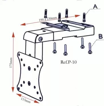 Support télévision plafond Réf.P10N