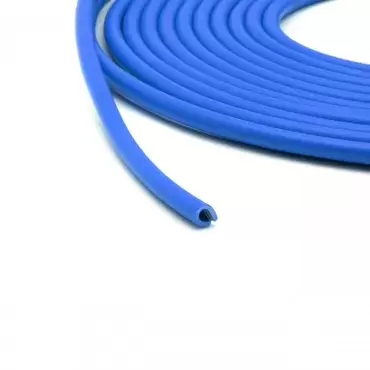 Profil en caoutchouc BLEU en forme de U pour la protection des portes et la décoration des véhicules.