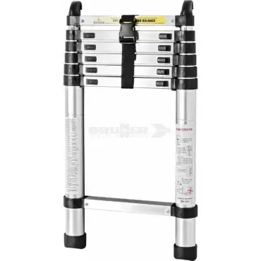 Échelle télescopique avec supports en aluminium Brunner 210x36x6 CM pour caravane, camping-car ou camping-car