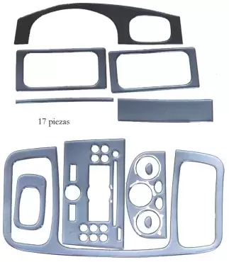 Déc. tableau de bord Opel Vivaro 01/2007> argent 17pcs