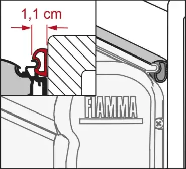 Caoutchouc profilé Raind Guard pour auvents de caravanes et camping-cars.