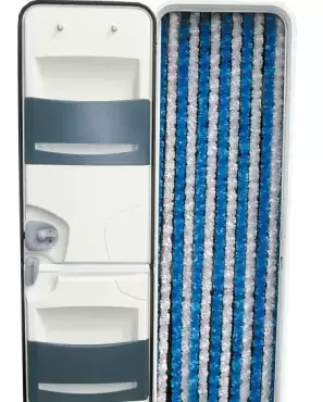 Rideau chenille blanc/bleu 560x1850 caravane camping-car