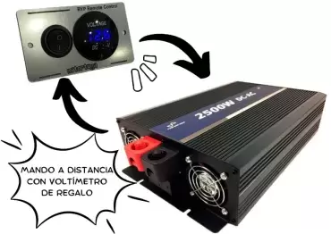 Onduleur Onda Pura 2500W, 230V, 12V pour caravanes, camping-cars, camping-cars et 4x4 terrestres.