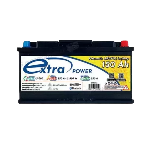 Bateria de LiFePo4 ExtraPower L5 150AH para autocaravanas y camper.