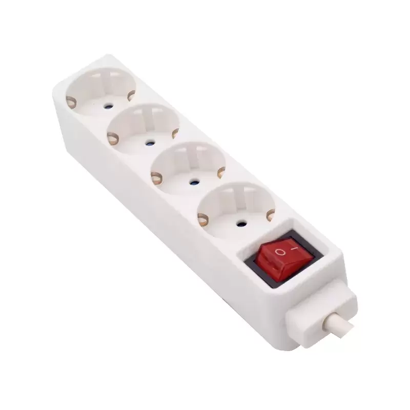 Alargadera base múltiple con 4 tomas e interruptor 230v/16a cable 3 metros para usos múltiples. Ref. LU-3012