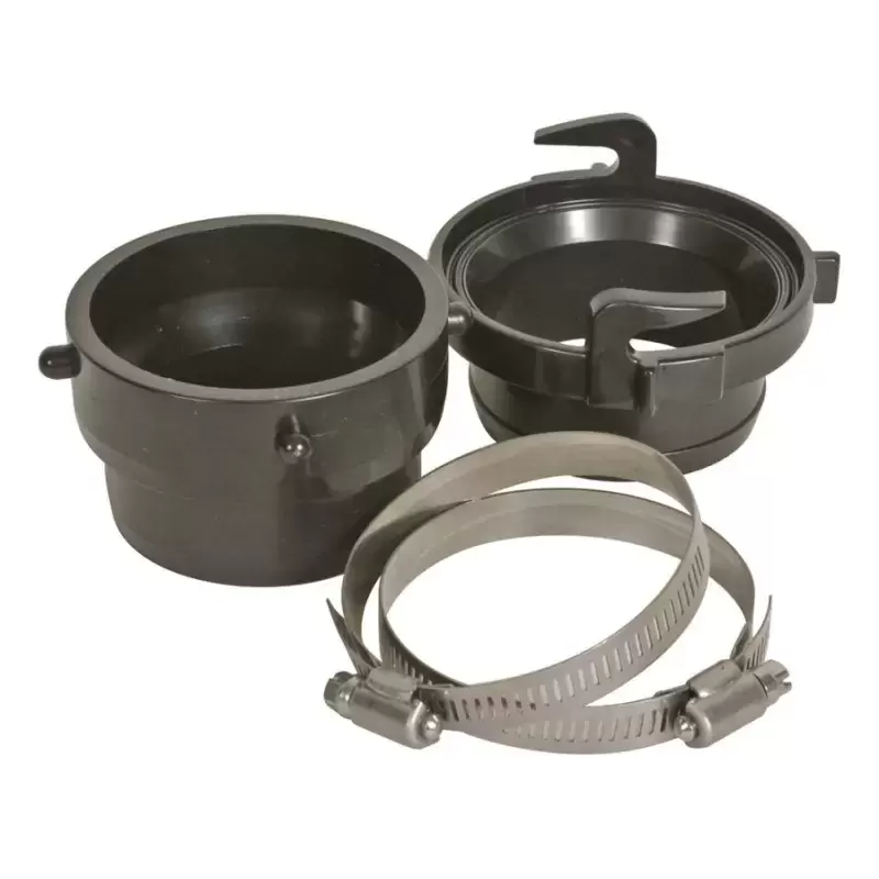 Kit de conexión giratorio CAMCO para tubos de 70mm de caravanas, autocaravanas y camper.