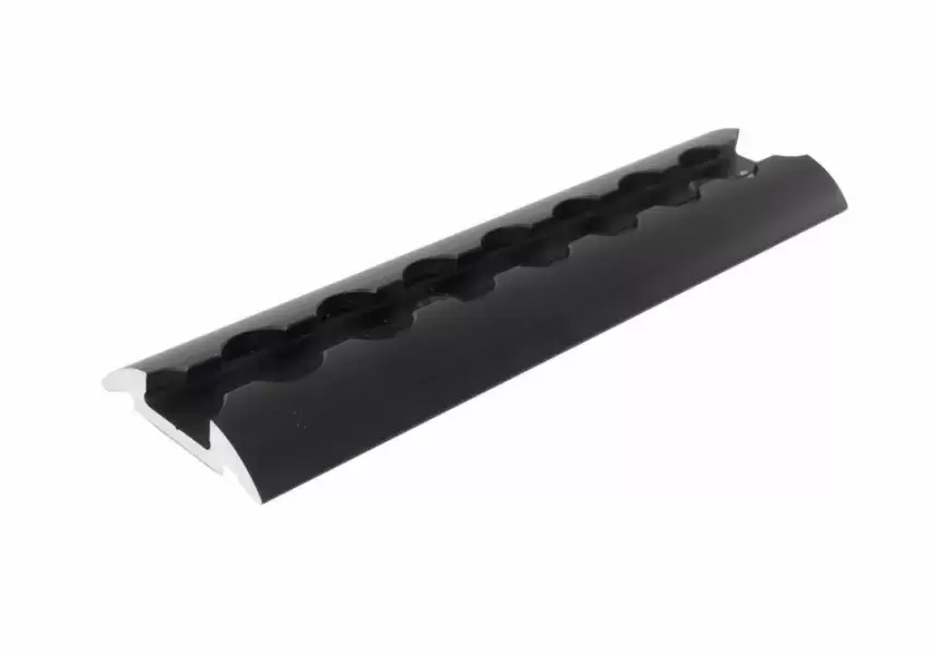Soporte barra aluminio color negro anodizado con espaciadores para ganchos remolque autocaravana/ camper - Ref. 44577