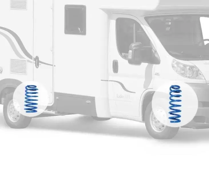 Muelles reforzados suspension delantera FiaT Ducato, Peugeot Boxer, Citroen Jumper X244 autocaravana