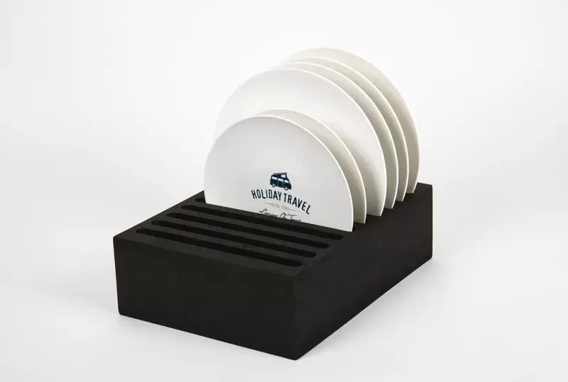 Organizador porta platos Camp4 para 10 platos 33x25x10 cm, caravanas, autocaravanas, camper y 4x4 overland.