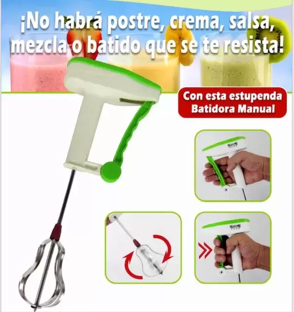 Batidora manual de gatillo ideal para caravanas, autocaravanas, camper y 4x4 overland.