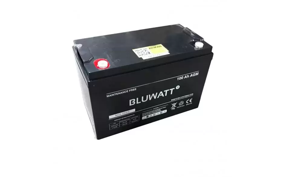 Bateria BLUWATT  AGM 12V 100AH para autocaravanas y camper.
