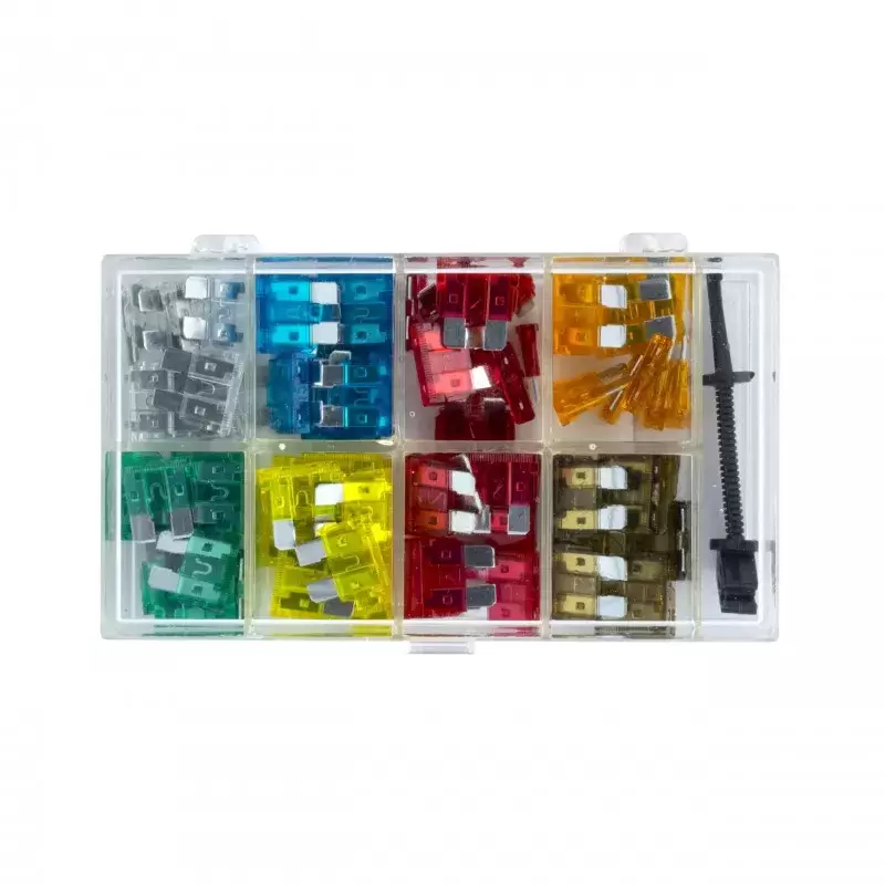 Caja surtida de 80 fusibles  para vehículos, autocaravanas, camper y 4x4 overland.