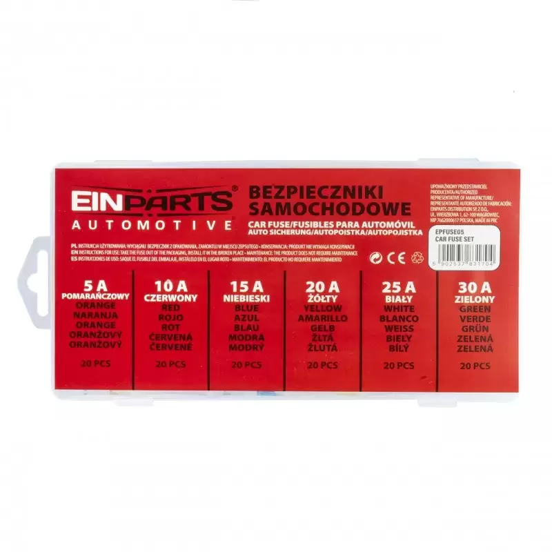Caja surtida de 120 fusibles MINI  para vehículos, autocaravanas, camper y 4x4 overland.