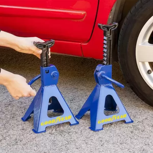 GoodYear juego de 2 borriquetas de acero 2 toneladas para caravanas, autocaravanas, camper y 4x4 overland.