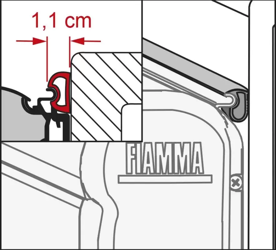 Goma perfil Raind Guard para toldos de caravanas y autocaravanas.