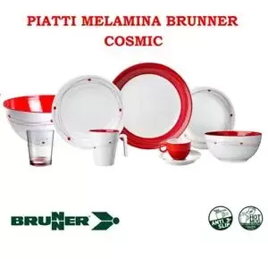 Vajilla Melamina Cosmic BRUNER 12 piezas camping caravaning