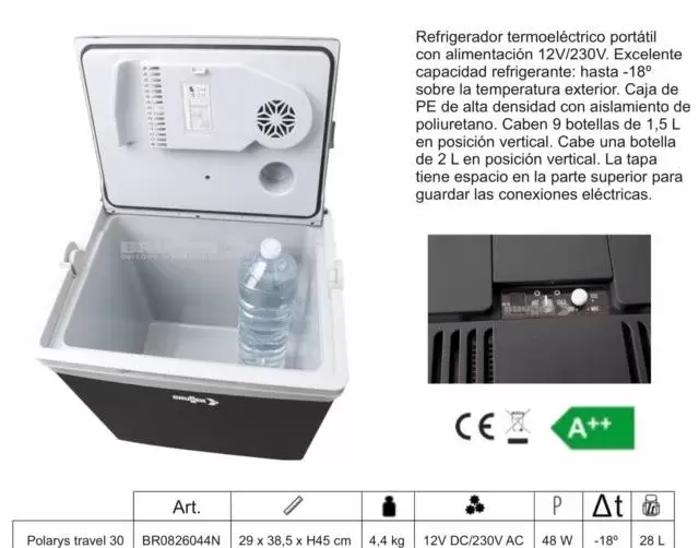 Nevera Termoelectrica BRUNER 12V 230V 28 litros camping caravaning